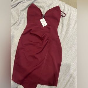 Burgundy mini dress